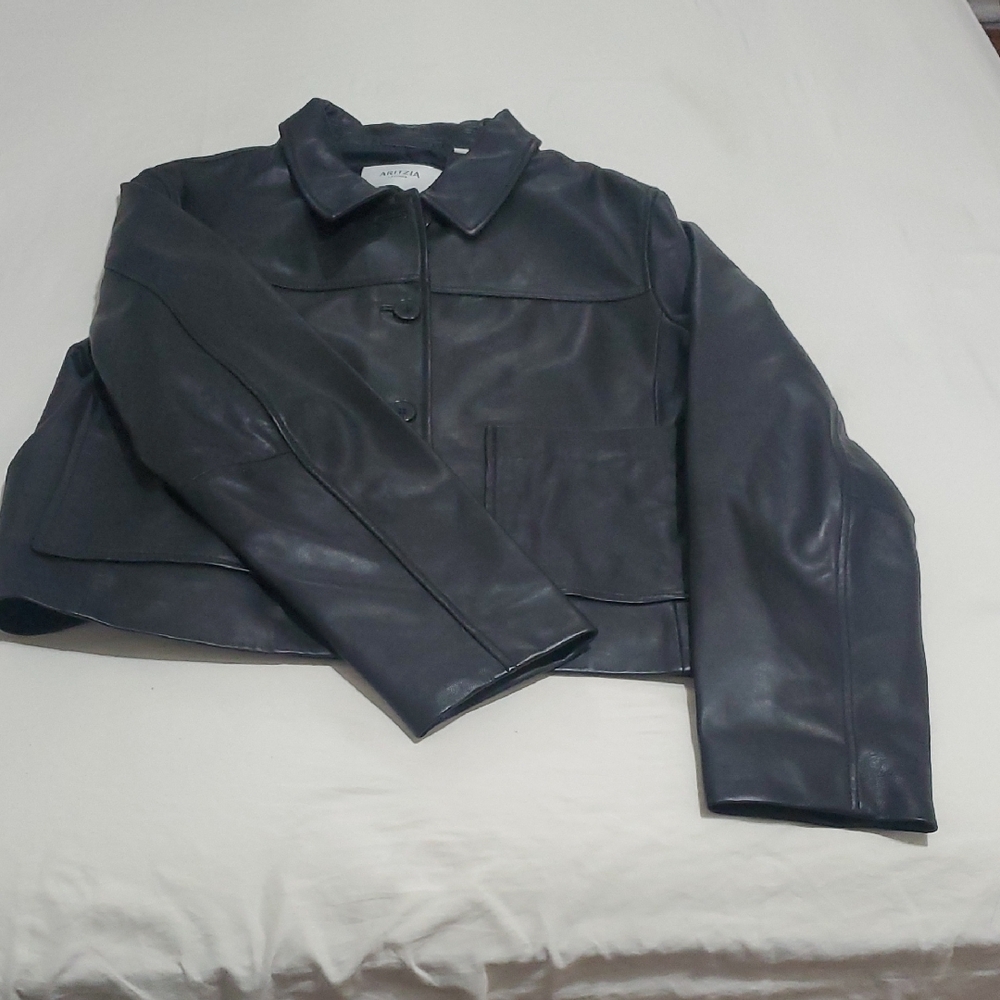 Aritzia Black Leather Jacket